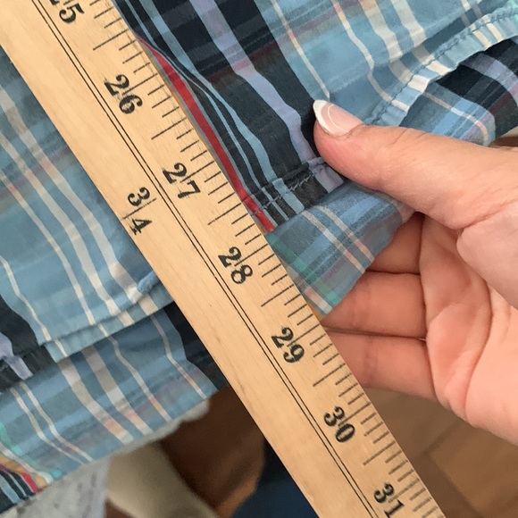 DULUTH TRADING Co Mens Striped shortsleeve Buttoned front Plaid. Size L Tall - Picture 6 of 6